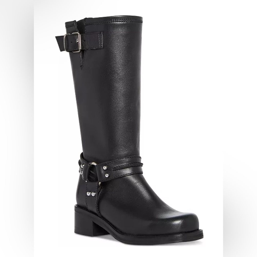 Steve Madden Women's Berrit Mid-Shaft Buckled Moto Boots Size 7